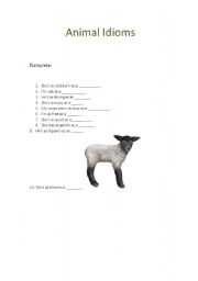 English worksheet: Animal Idioms