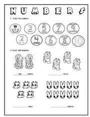 English Worksheet: Numbers