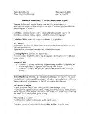 English worksheet: Making Connections: What does home mean to you?