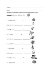 English Worksheet: Compound words