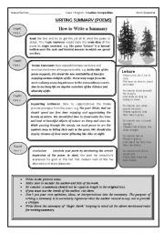 English Worksheet: summary writing