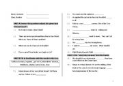 English Worksheet: 1st exam for the 8th grade students in Turkey