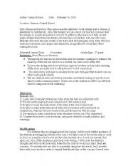 English Worksheet: lesson plan 