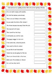 English Worksheet: Tricky Words Spelling