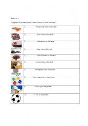 English worksheet: worksheet about there is/there are