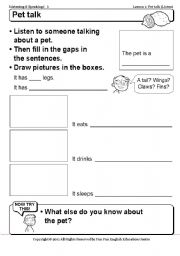 English worksheet: listening 