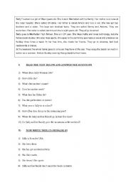 English worksheet: present simple and possessive case