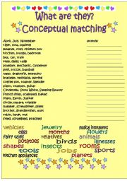 English Worksheet: Conceptual matching