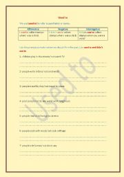 English Worksheet: used to