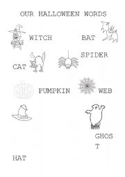 English Worksheet: our halloween words