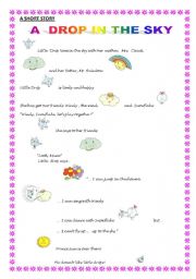 English Worksheet: A DROP IN THE SKY