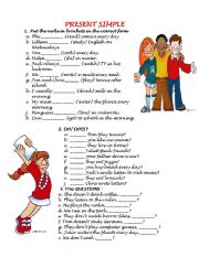 English Worksheet: Present simple