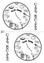 English Worksheet: Food Clocks - Game