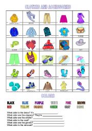 English Worksheet: Clothes and accessories