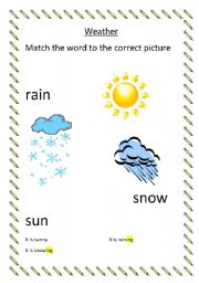 English worksheet: Weather vocabulary