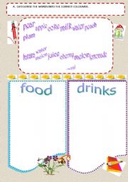 English worksheet: food and drinks