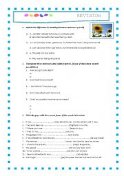 English worksheet: Revision test 2nd Bachillerato