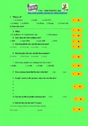 English Worksheet: Video : Saint Patricks day