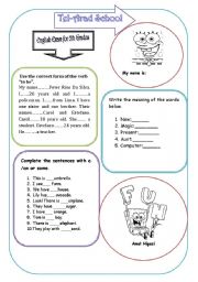 articles and to be worksheet