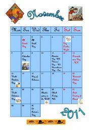 November 2011 - calendar