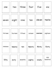 English Worksheet: NUMBERS
