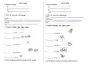 English Worksheet: Beginners test - 2 variants