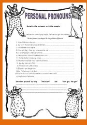 English Worksheet: personal pronouns