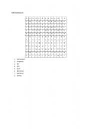 English Worksheet: Verb Wordsearch