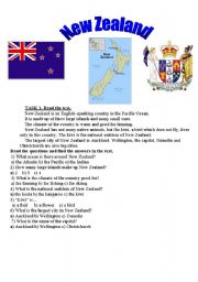 English Worksheet: New Zeland
