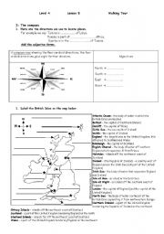 English Worksheet:  walking tour of London, lesson 5