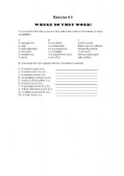 English worksheet:  Occupations...Exercises #3 and #4