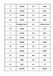 English Worksheet: Present Simple and Continuous Domino
