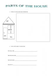 English Worksheet: Parts of the house