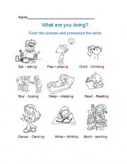 English Worksheet: PRESENT PROGRESSIVE