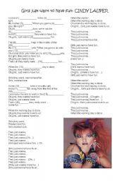 English Worksheet: SONG: 