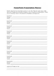 English worksheet: Presentation Planner