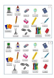 English Worksheet: How much stationary asking prices