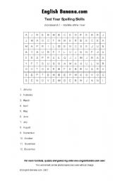 English Worksheet: months
