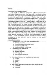 English Worksheet:  READING PASSAGES