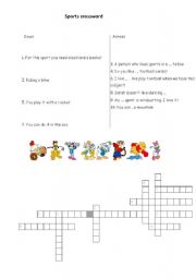 English Worksheet: Sports crossword