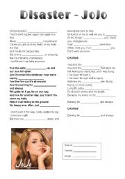 English Worksheet: Song - Disaster - Jojo