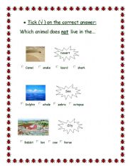 English Worksheet: Habitat