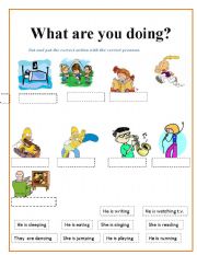 English Worksheet: what are you doing