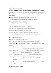 English worksheet: Past simple and continuous