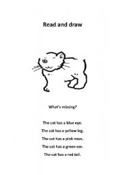 English Worksheet: Read and Draw