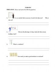 English Worksheet: Model of worksheet