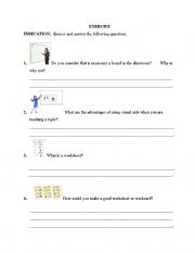 English worksheet: Model of worksheet