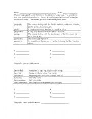 English worksheet: ABC Order with prefixes