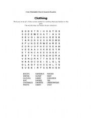 English Worksheet: clothing