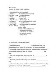 English worksheet: SLEEP IDIOMS